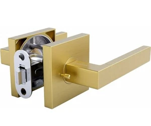 Avalon 0710 - Modern Light Gold/Satin Brass Door Handle Lever Set  - Picture 1 of 9