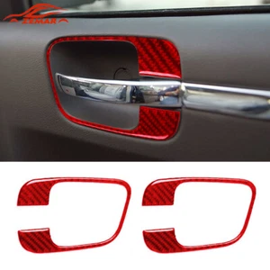 Red Carbon Fiber Front Door Handle Frame Trim Sticker For Chrysler 300 2005-2007 - Imagen 1 de 11