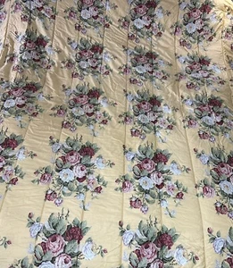 RALPH LAUREN *KATHLEEN Full Queen COMFORTER Yellow Floral Flowers Sateen VTG - Picture 1 of 8