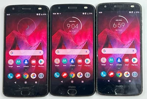 LOT OF 3 x UNLOCKED Verizon Motorola XT1789 MOTO Z2 Force LTE Smart Phones +READ - Picture 1 of 10