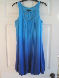 EXPRESS BLUE OMBRE SILK BLEND BUBBLE DRESS LARGE $98.00 - Picture 1 of 1