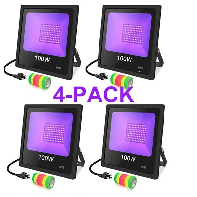 4Pack 100W LED UV Black Light For Halloween DJ Club Glow in The Dark Party Stage - Image 1 of 4