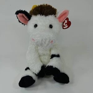 Ty Silk Classic Buttermilk Brown Collar Cow Retired Plush 2006 With Tag Clean - Picture 1 of 14