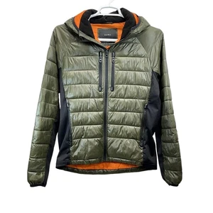 Zara Damen grün schwarz Kapuze gesteppt Brust/Hüftentaschen gefütterte Jacke Large - Bild 1 von 11