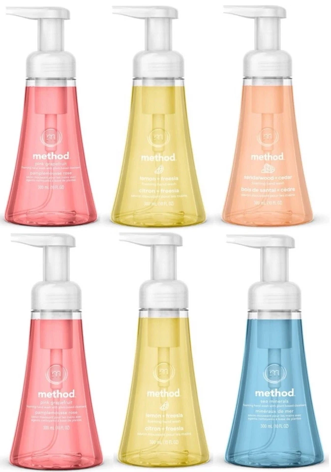 Pacote com 6 sabonetes Method Foaming para lavar as mãos, limão, toranja, cedro, 10 oz - Imagem 1 de 1