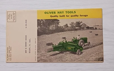 Herramientas de heno desplegables para tractor Oliver de granja de publicidad vintage Foto 1 de 4