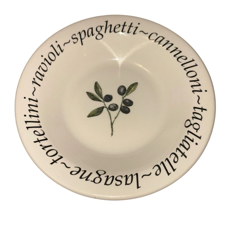 Creative Tableware Italian Pattern Ceramic Bowl Pasta Spaghetti Dish 26cm VGC - Image 1 of 4