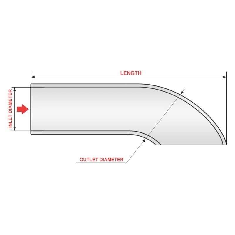 Exhaust Tip 304 SS Turndown Bolt-On Black Powder Coated Exhaust Tip 4" Inlet, 5" Foto 1 de 1