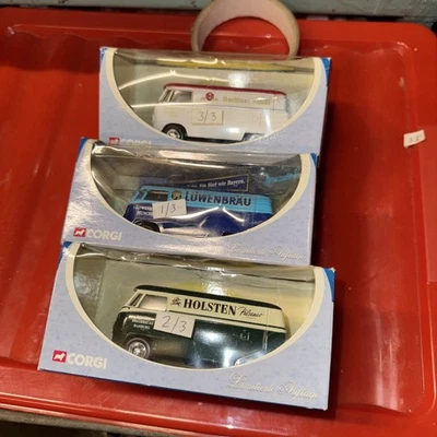 Corgi Vw Lieferwagen Berliner Kindl  Holsten Lowenbrau Vans 1:43 Unopened Box - Image 1 of 4