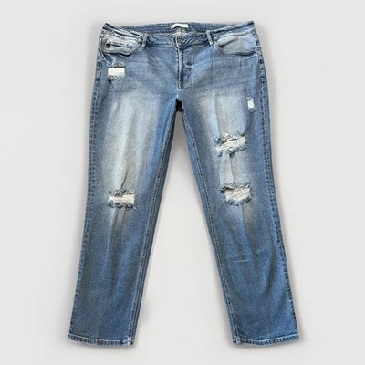 Pantalones de mezclilla desgastados de tiro alto Kancan Boyfriend talla grande 24 120846 Foto 1 de 4