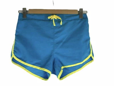 Pantalones Cortos Cat & Jack, Estilo Atlético Pista Azul con Borde Amarillo Niña Grande 10-12 Foto 1 de 4