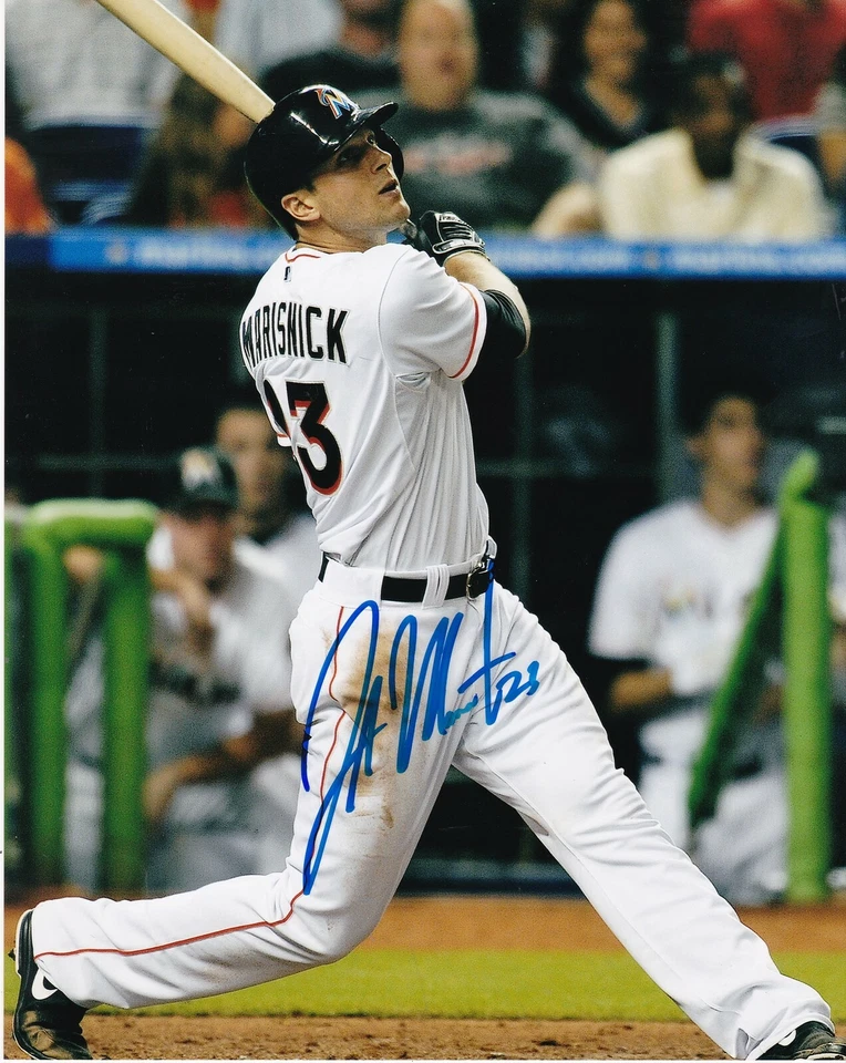 JAKE MARISNICK MIAMI MARLINS ACCIÓN FIRMADO 8x10 Foto 1 de 1