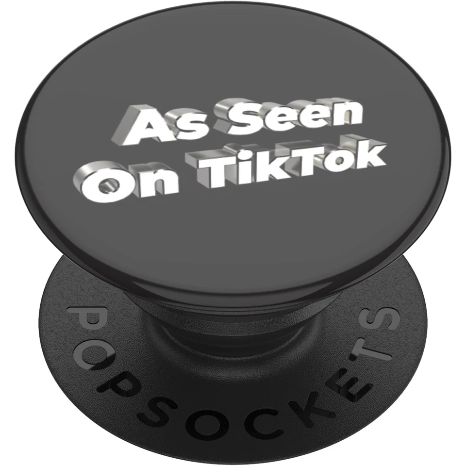 PopSocket -as Seen on Tik Tok - Black Phone Grip and Stand Swappable Top