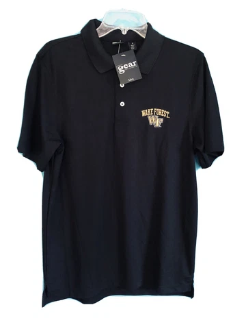 Mens Wake Forrest Polo short Sleeve Shirt Black Gear for Sports Casual M NEW Cover