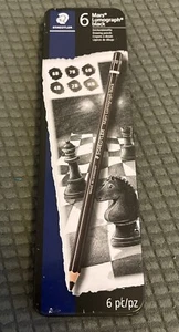 Staedtler Mars Lumograph Black Set of 6 - Picture 1 of 3