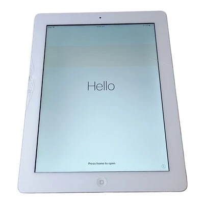 Apple iPad 4th Gen A1458 White (Activation Locked, Damaged Screen and Case) - Image 1 of 4
