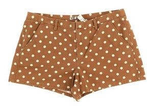 Madewell 194073 Womens Brown White Polka Dot Cotton Summer Shorts Size 12 - Picture 1 of 2