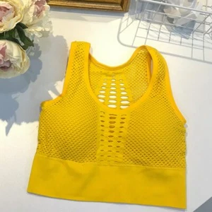 Sexy Mesh Breathable Padded Sport Push Up Bra Running Workout Top Wear For Women - Picture 1 of 8