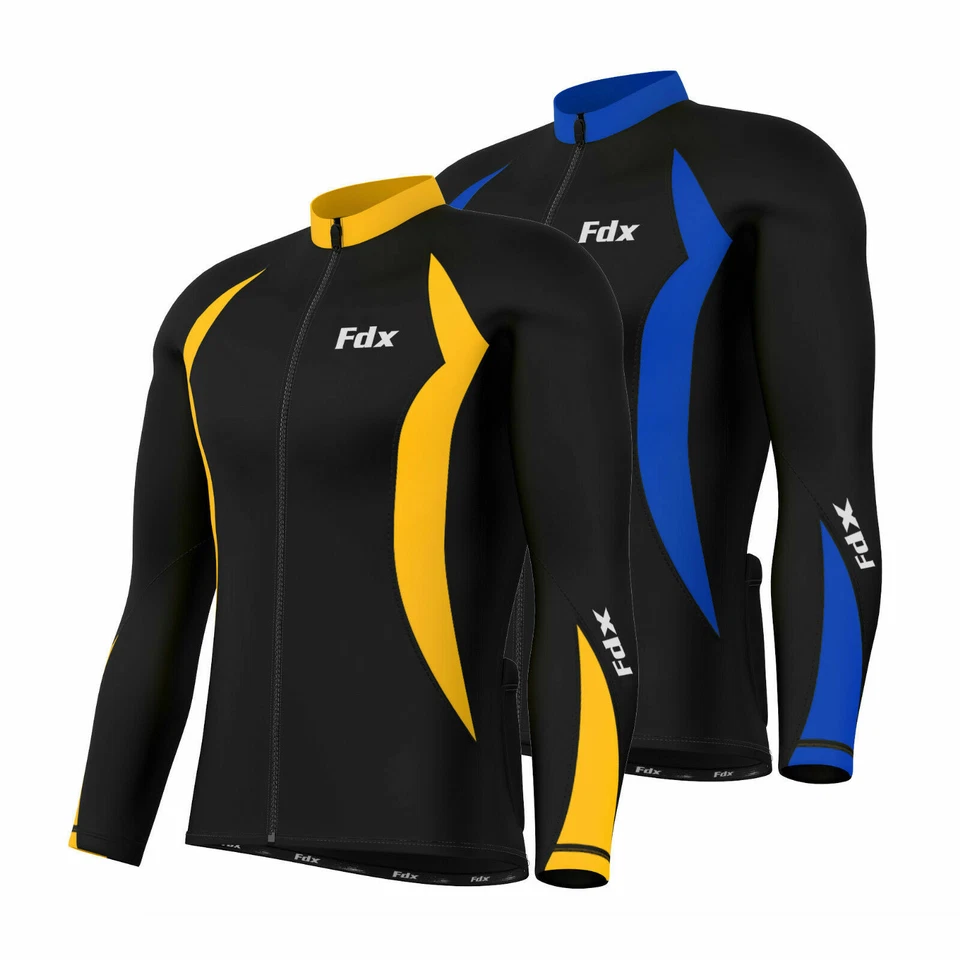 FDX Hombres Ciclismo Jersey Manga Larga Invierno Térmico Ropa Fría Chaqueta de Ciclismo