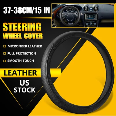 Universal Car Steering Wheel Cover Accessories PU Leather Auto Non-slip 15"/38cm - Image 1 of 4