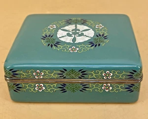 Japanese Meiji Silver Wire Cloisonne Box Signed Hayashi Tonigoro - Picture 1 of 12