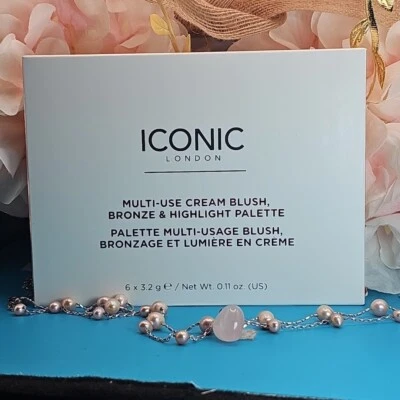 Paleta de blush creme multiuso Iconic London, bronze e destaque 6 x 3,2 g🐞NOVA NA CAIXA⚘️ - Imagem 1 de 3