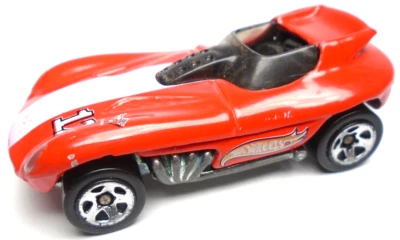 1998 HOT WHEELS CAT-A-PULT #12 RED 1:64 DIECAST 2 1/4" RACE CAR W/ WHITE STRIPE - Image 1 of 4