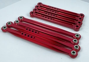 Eslabón de arrastre superior/inferior de aluminio Dhawk JRX2 y puntera trasera en eslabones rojos para JRX2 - Imagen 1 de 7