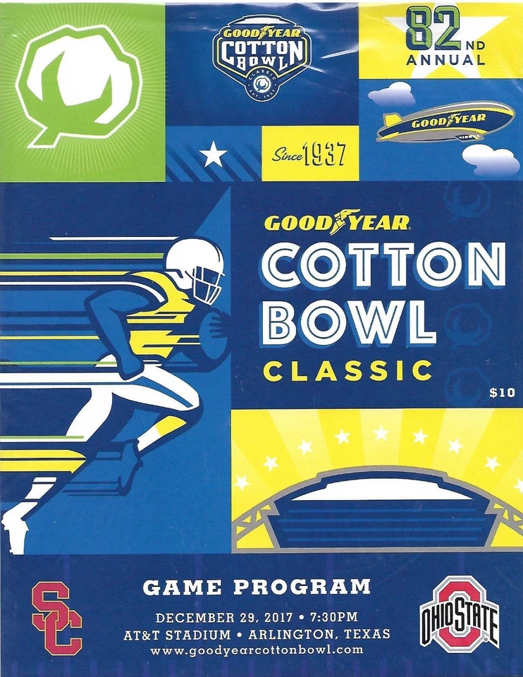 2018 COTTON BOWL OFFICIAL PROGRAM NOTRE DAME VS CLEMSON IN STOCK - Image 1 of 1