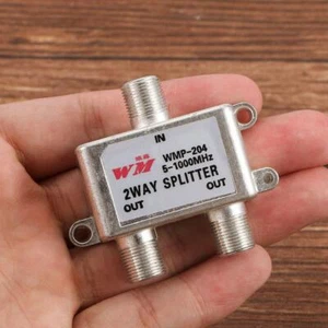 2 Way Splitter Coax Cable TV Antenna Signal Split TV Receivers Satellite - Picture 1 of 8