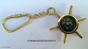 Nautical Brass Compass Keychain, Handcrafted Unique Unique Gift, Brass Keychain. - Picture 1 of 4