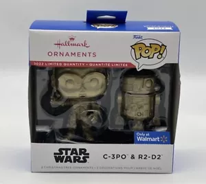 Hallmark Ornaments Funko POP! 2022 Star Wars C-3PO and R2-D2 Gold Chase Figure - Picture 1 of 2