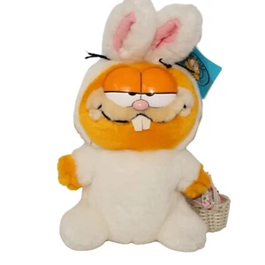 Cesta de juguete vintage Dakin 12" Garfield conejo de Pascua felpa animal de peluche - Imagen 1 de 6