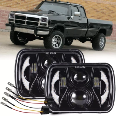 2x Faros LED HI-LO DRL Fit Dodge W150 W250 D150 D250 1981-93 camioneta 7x6""5x7 Foto 1 de 4