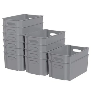 12-Packs Plastic Storage Bins – Pantry Organizers Cabinet & Storage Containers - Picture 1 of 10