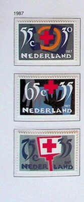 NETHERLANDS Sc B629-31+B631a NH SET+BOOKLET OF 1987 - RED CROSS - (DF25)  - Image 1 of 2