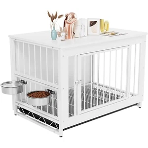 Hundekäfig Metall+Holz Hundebox Hundekäfig für Zuhause herausnehmbares 2 Tablett - Bild 1 von 7