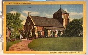Postcard CA Glendale Church of the Recessional Forest Lawn Vintage c1954 - Picture 1 of 2