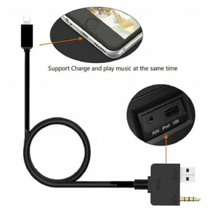 For Kia Hyundai AUX USB Cable 3.5mm Music Charging Adapte For iPhone 7 8 11 iPod - Zdjęcie 1 z 9