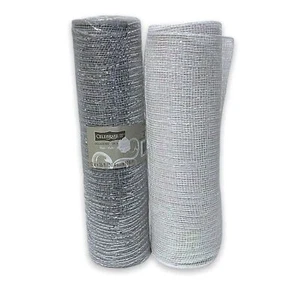 Celebrate It Mesh 12 in x 35 ft - 2 Pack Silver White Wedding Art - Picture 1 of 6