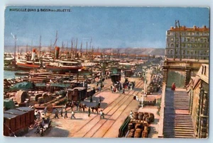 France Postcard Marseille Docks & Joliette Basin c1910 Oilette Tuck Art - Picture 1 of 2