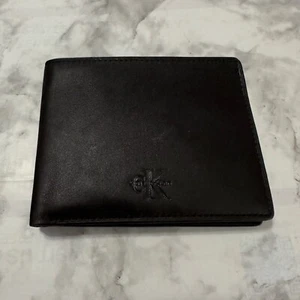 Calvin Klein Wallet Mens Black Leather Billfold Credit Card ID Case - Picture 1 of 9