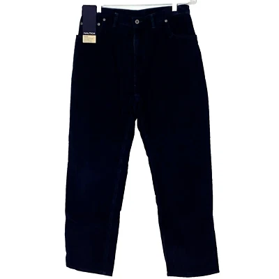 Nautica Pants Mens 33x30 Blue Corduroy Chino Regular Fit New Straight Leg Pocket - Image 1 of 4