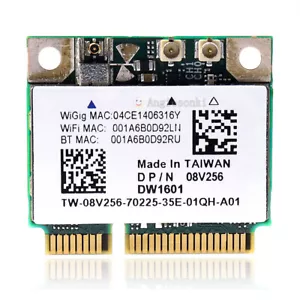 Media mini tarjeta inalámbrica Dell inalámbrica DW1601 QCA9005 8V256 WiGig 802.11AD 7 Gbps - Imagen 1 de 7
