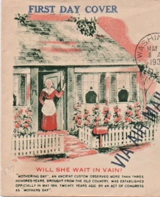 FDC SC# 737 (Block 4), Mother's Day, Washington DC to Western Springs Illinois - Image 1 of 3