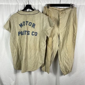 Original 1930s Baseball Uniform Jersey & Pants Motor Parts Co - Picture 1 of 8
