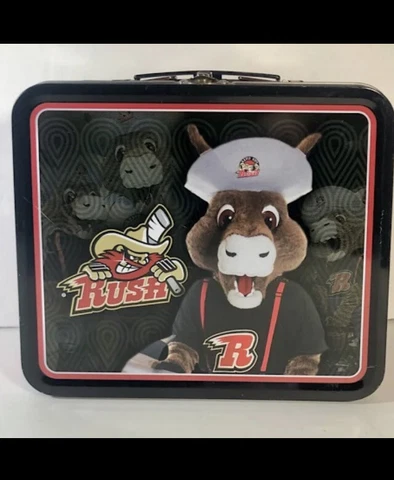 Rapid City Rush Lunchbox , ECHL Minor Ice Hockey with Goalie & Nugget the Mascot Cover