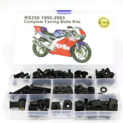 Fit For Aprilia RS250 95-03 Complete Fairing Bolts Screws Fasteners Kit Black - Image 1 of 4