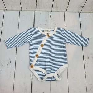 Rabbit + Bear Baby 0-3 Months One Piece Long Sleeve Striped Top Organic Cotton - Picture 1 of 7