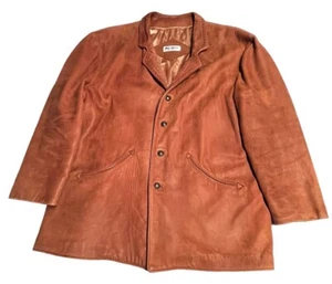 Bounty Hunter Leather Jacket Marcos Colorado Men’s XL Stitch Western Satin Lined - Picture 1 of 12